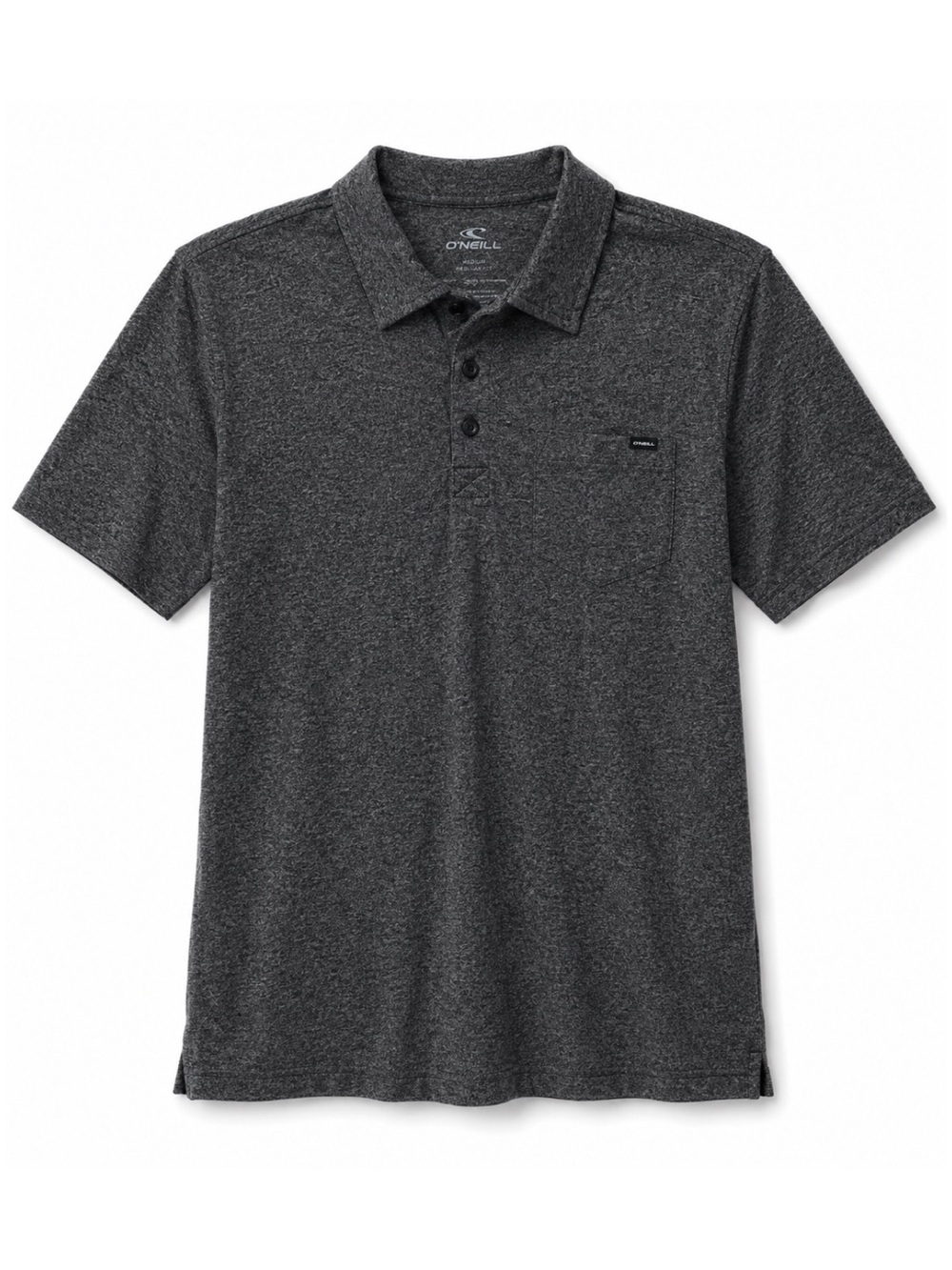 O'Neill Gray Short Sleeve Button Up Neck Polo Shirt Mens Size M